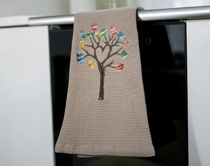 Embroidered Autism Awareness Towel