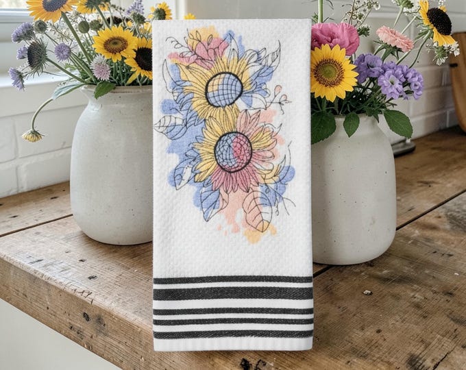 embroidered watercolor flowers
