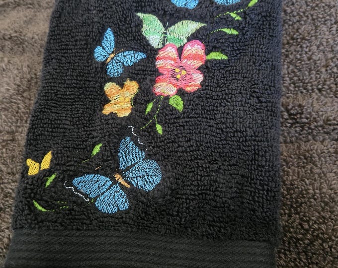 flower & butterfly towel