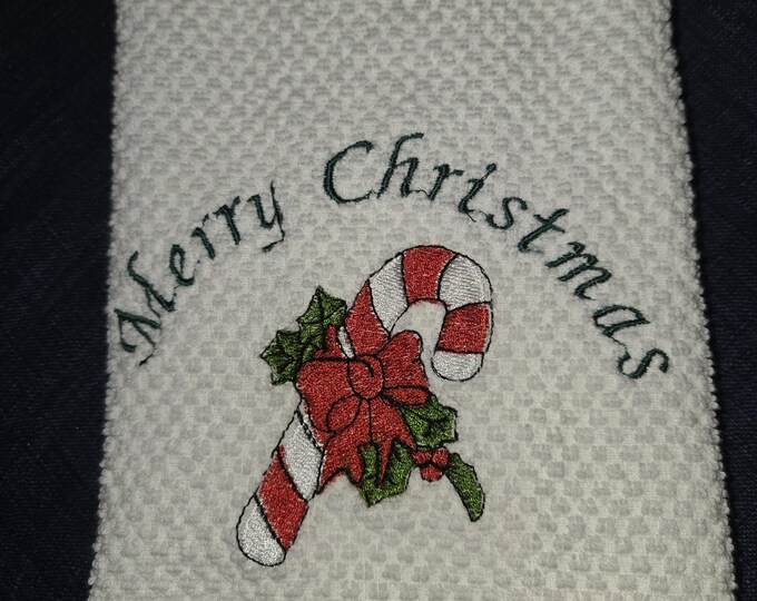 candy cane kitchen towel