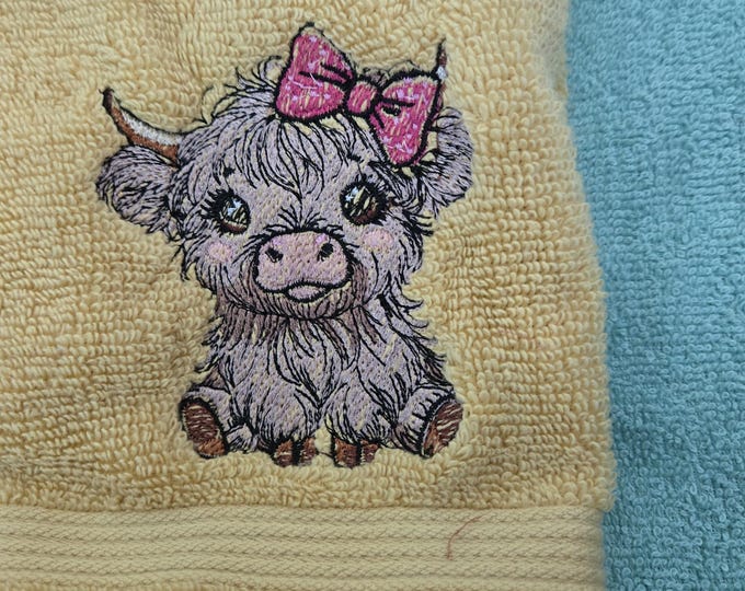 highland cow towel