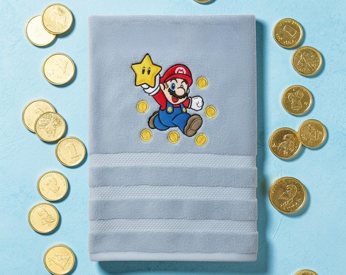 Embroidered mario Towel