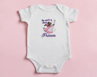 Embroidered little one on way Baby Onesie