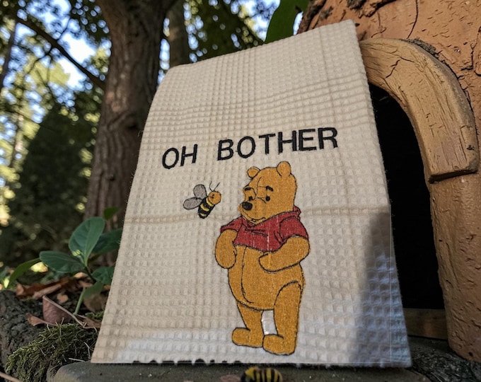 embroidered winnie the pooh towel