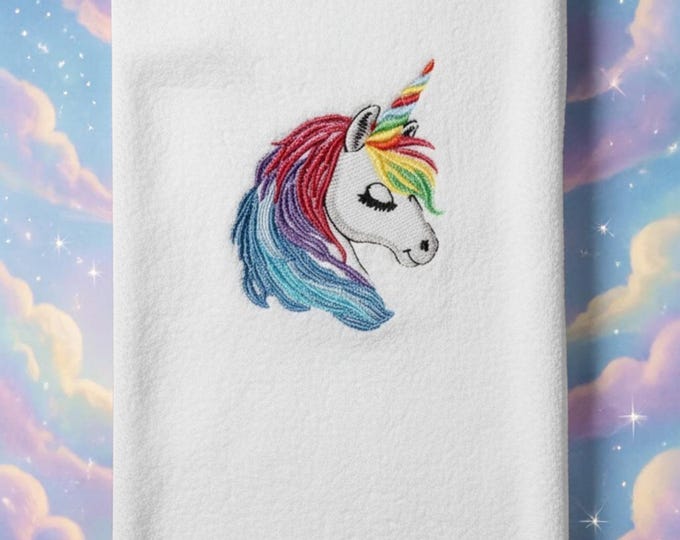 Embroidered Unicorn Towel, Decorative Towel
