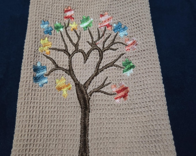 Embroidered Autism Awareness Towel