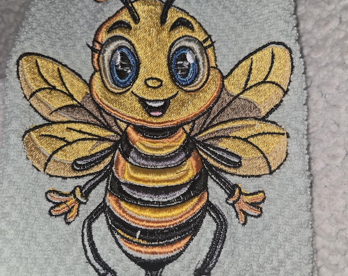 Embroidered Bumblebee Towel