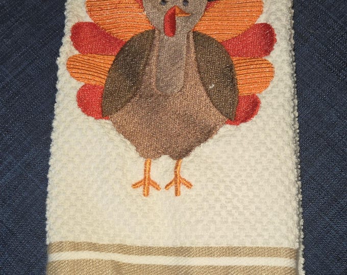 Embroidered Thanksgiving Turkey Towel