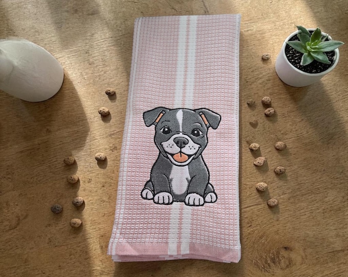 Embroidered Dog Hand Towel