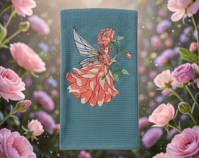 embroidered fairy towel