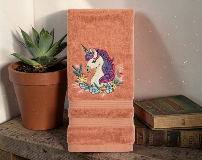 Embroidered Unicorn Towel