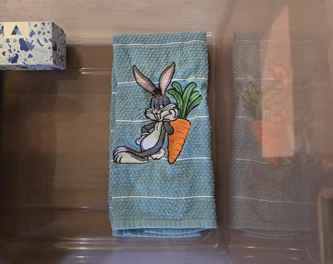 embroidered bugs bunny towel