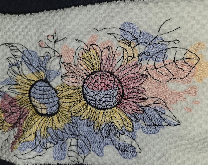 embroidered watercolor flowers