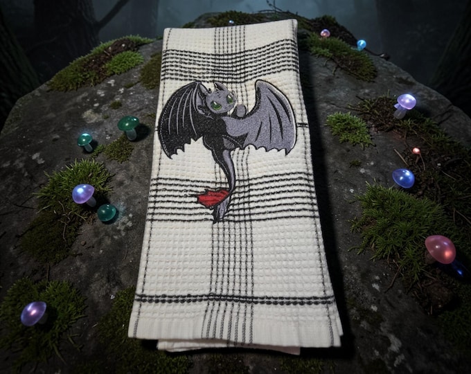 Embroidered Toothless Towel