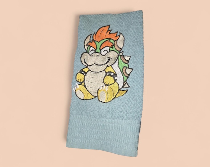 Embroidered Bowser Towel