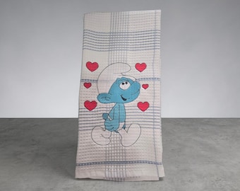 Embroidered smurf hand towel