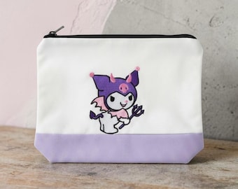 Embroidered small kuromi Zipper pouch