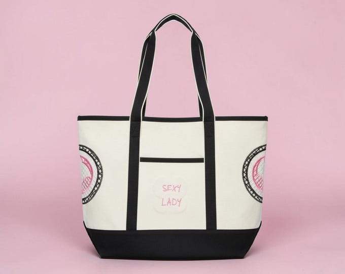 Embroidered sexy lady bag