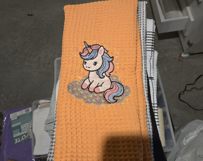 Embroidered Unicorn Towel