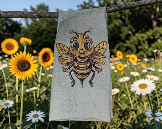 Embroidered Bumblebee Towel