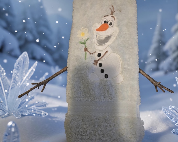 Embroidered Olaf Towel