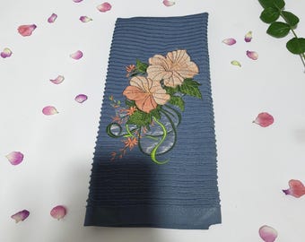 Embroidered Flower Hand Towel