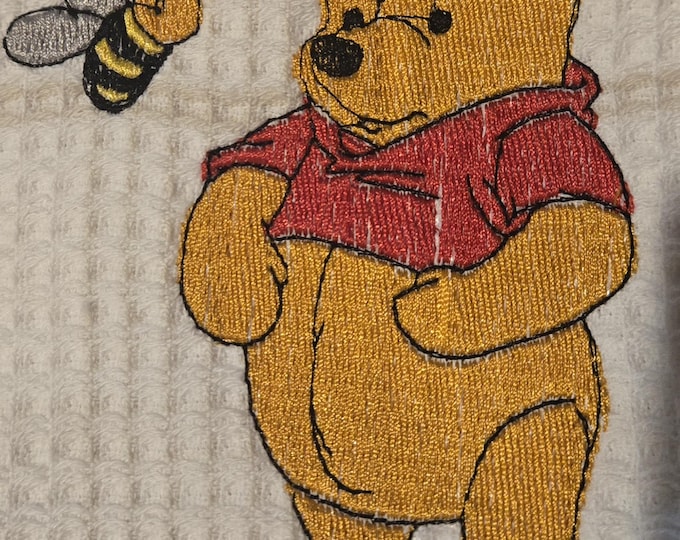 embroidered winnie the pooh towel
