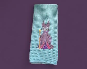 Embroidered maleficent hand towel
