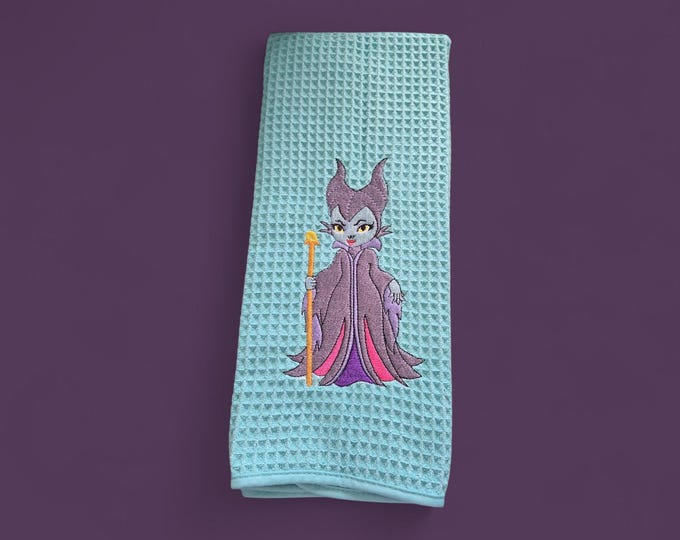 Embroidered maleficent hand towel