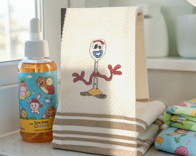 Embroidered Pig Hand Towel