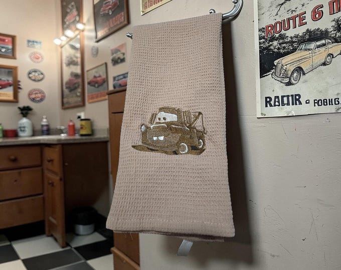 embroidered Disney cars towel