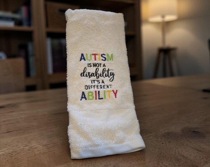 Embroidered Autism Awareness Towel