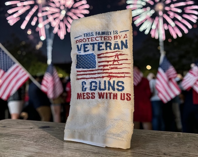 Embroidered Veteran Towel