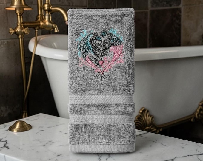 Embroidered Dragon Hand Towel