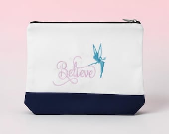 Embroidered small tinker bell Zipper pouch