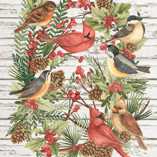 winter bird wreath