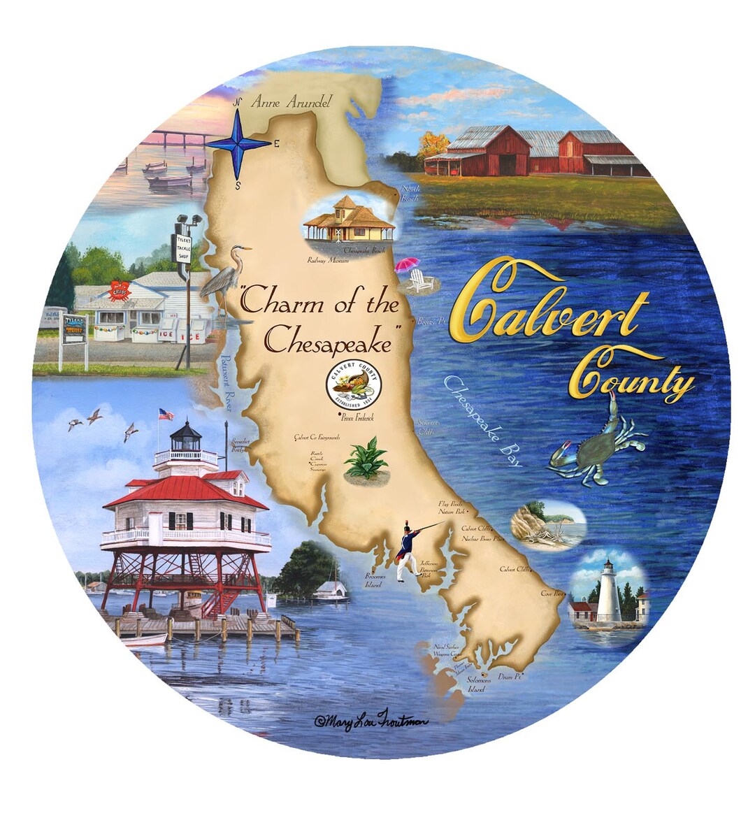Calvert Co Map Car Coaster - Etsy
