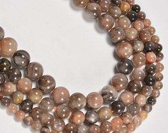 Fashion 4 6 8 10 12 14mm Faceted Sri Lanka Moonstone Gemstone Loose Beads 15" AA 