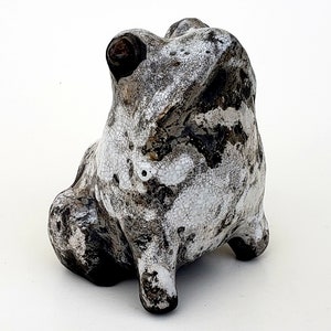 Original Handmade Ceramic Art Sculpture Raku Frog