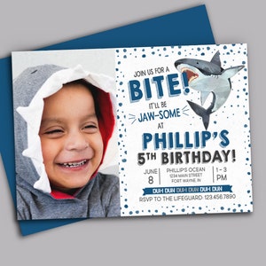 Shark Photo Birthday Invitation