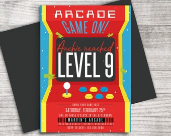 Arcade Gaming Birthday Invitation