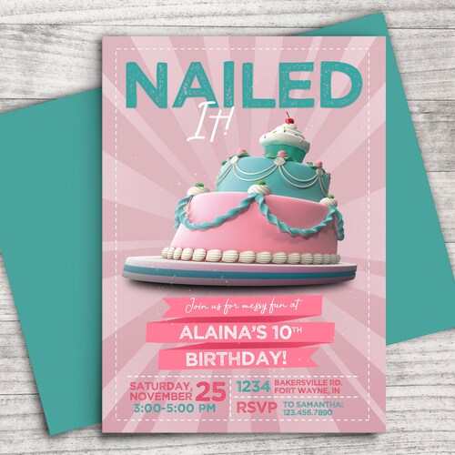 EDITABLE Baking Birthday Invitation Kitchen Party Invite - Etsy