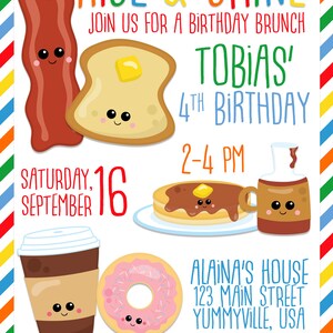 Cute Breakfast Birthday Invitation - Etsy