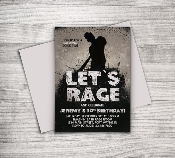 Rage Room Birthday Invitation Etsy 日本