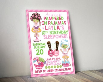 Spa Sleepover Party Birthday Invitation