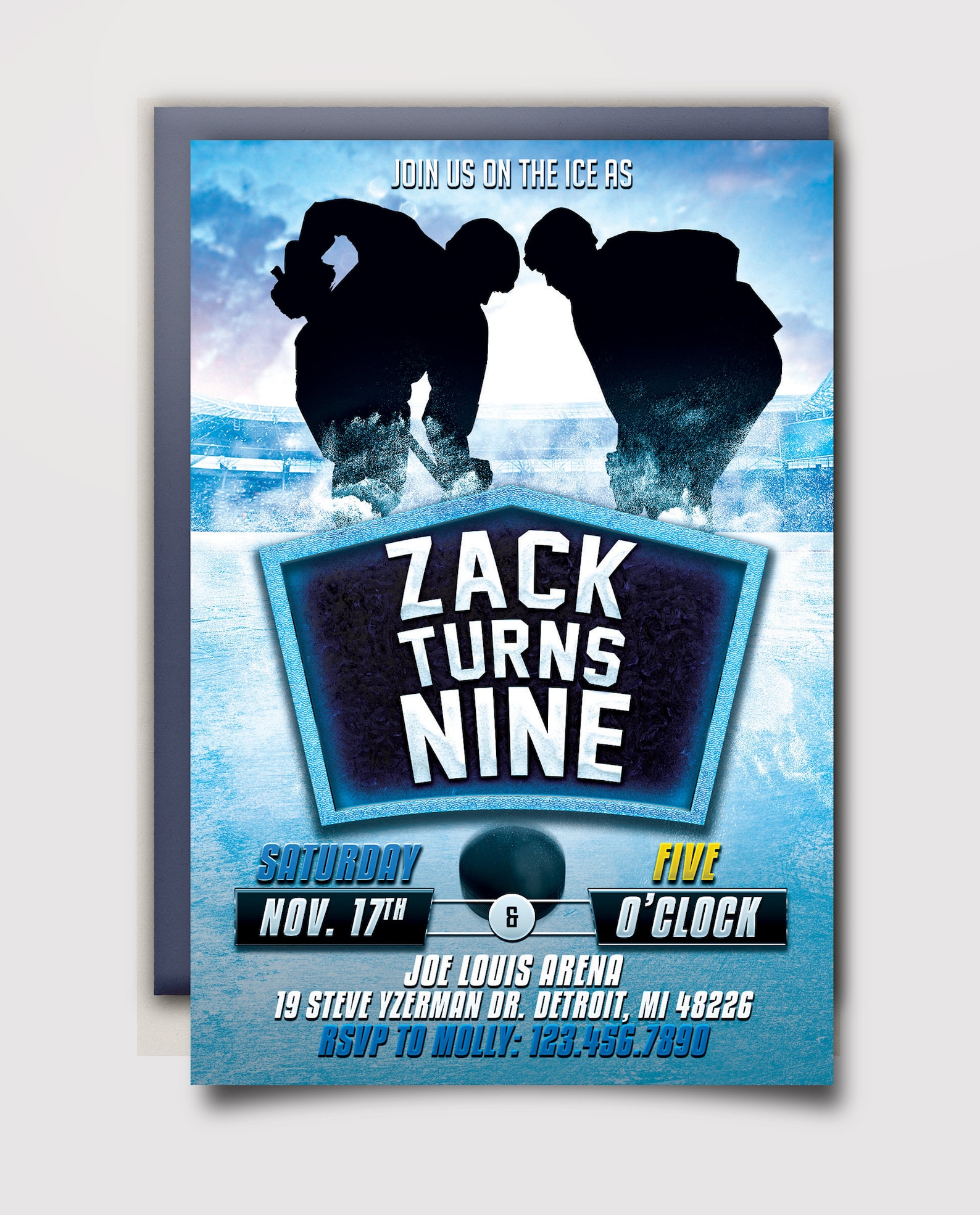 Ice Hockey Birthday Invitation Etsy