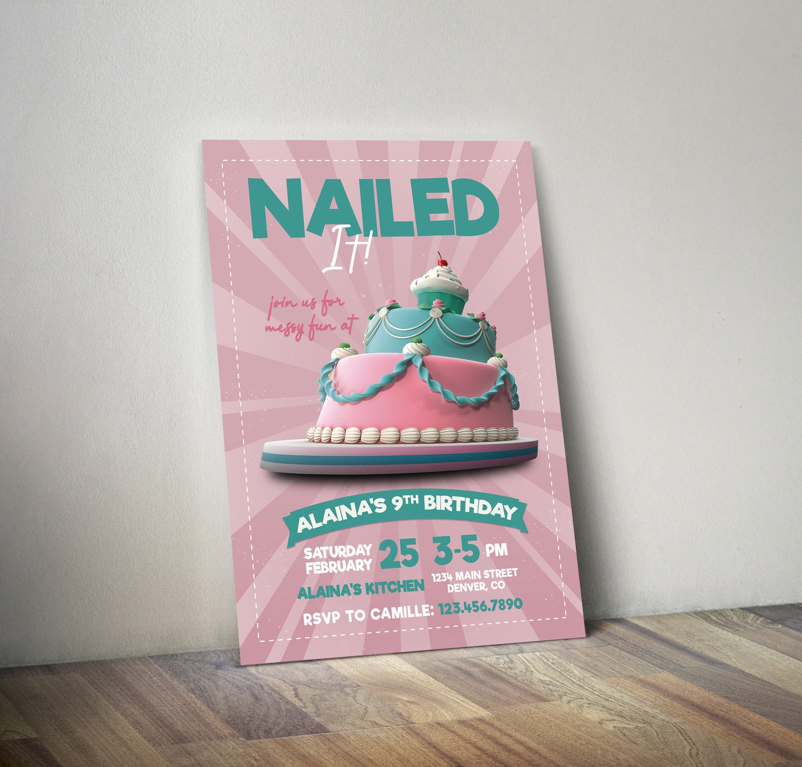 Nailed It Baking Birthday Invitation | Etsy