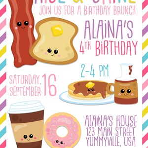 Cute Breakfast Birthday Invitation - Etsy