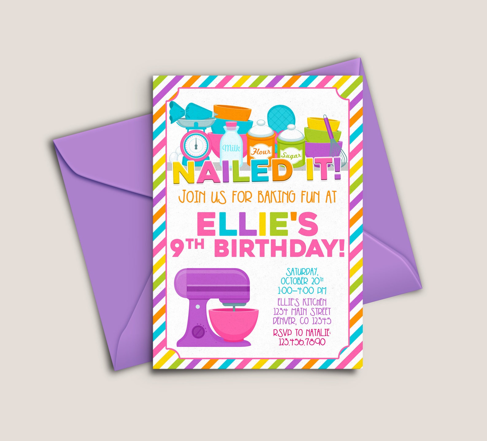Nailed It Baking Birthday Invitation - Etsy
