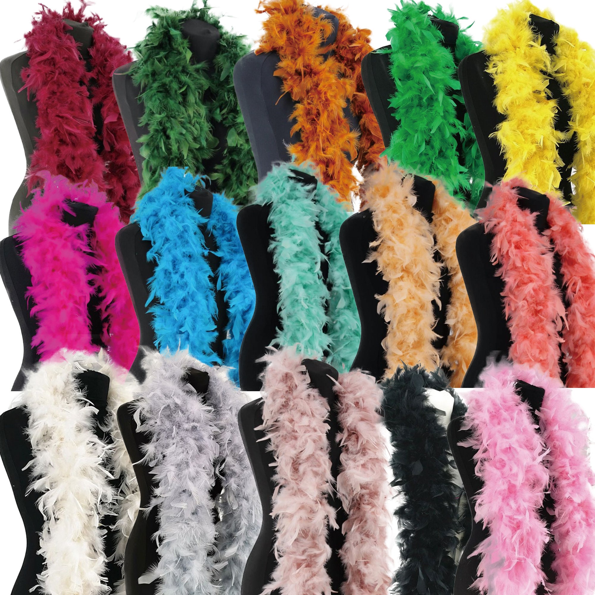 Luxury Coloured Feather Boa 80g 180cm - Etsy UK